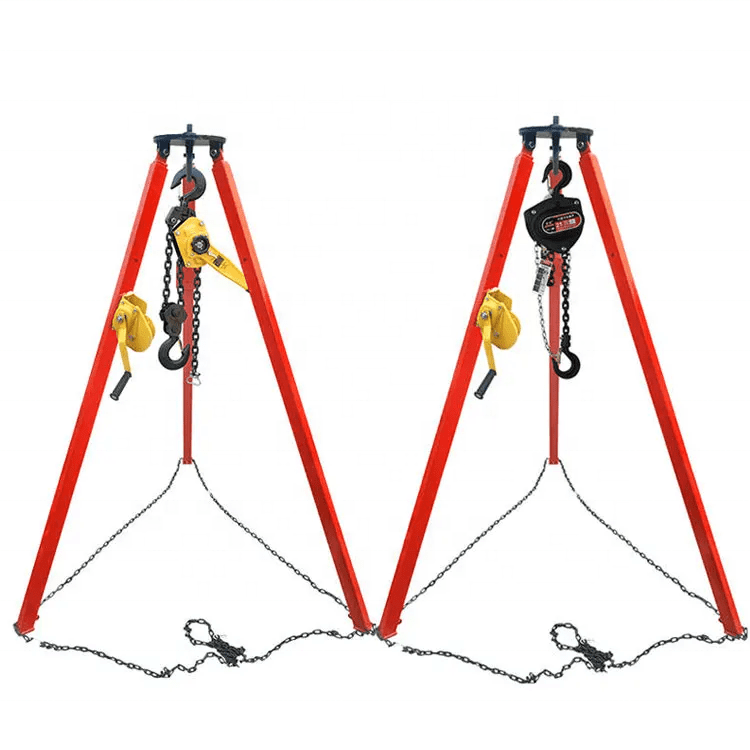 Emergency rescue tripod lifting with hand winch confined space tripod lifting equipment