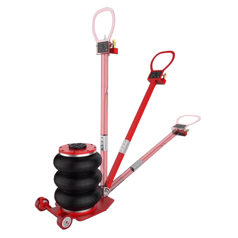air bag jack working on truck tire repair site
