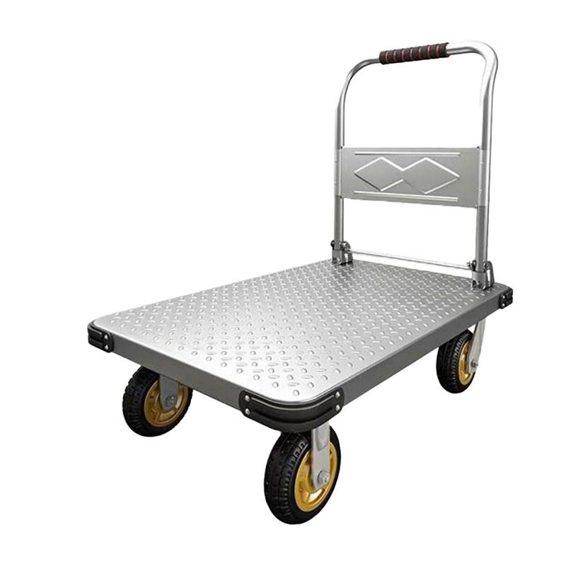 500kg zinc galvanized foldable platform trolley silent heavy duty hand truck