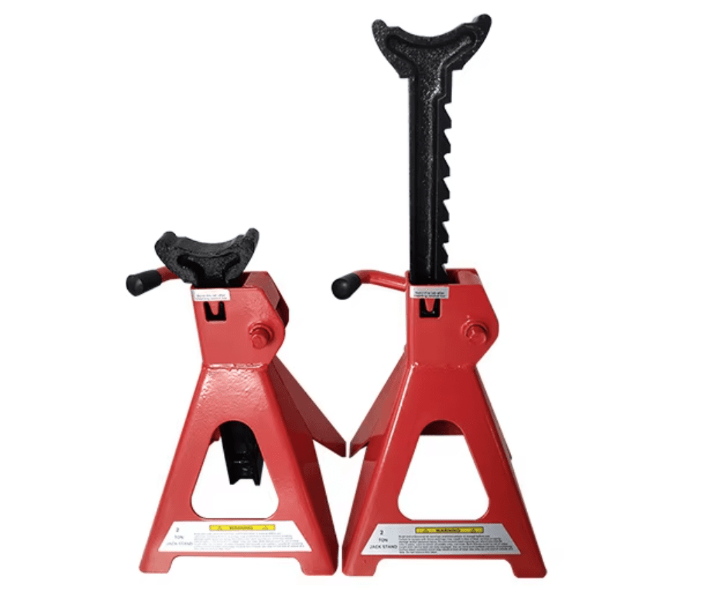 Car jack stand practical working scene for auto repair garage