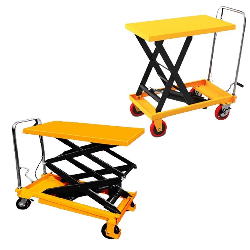 500kg Mobile Scissor Lift Trolley Manual Hydraulic Platform Cart