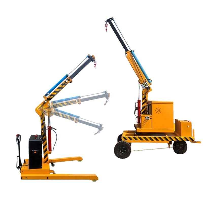 1–2 Ton Hydraulic Mobile Floor Crane Portable Industrial Lifting