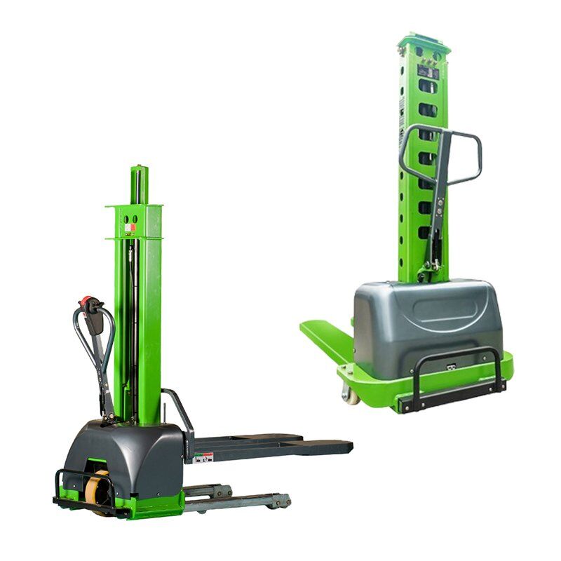 1t–1.5t Semi Electric Self Loading Forklift Portable Electric Stacker