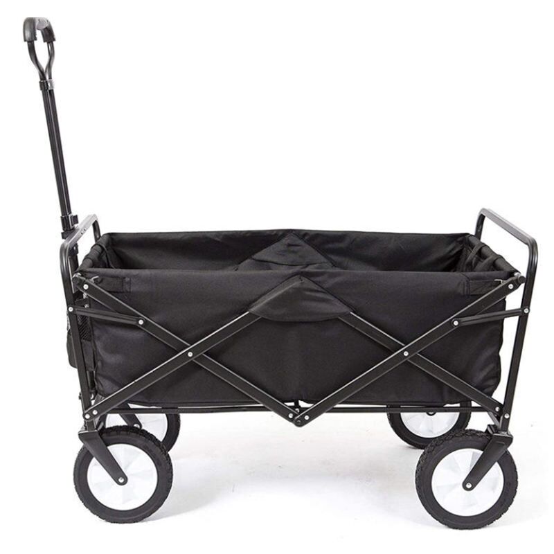 Heavy Duty Folding Camping Trolley 4 Wheel Collapsible Hand Pull Beach Garden Storage Wagon